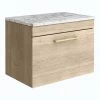 Arezzo Wall Hung Countertop Vanity Unit - Rustic Oak - 600mm w. Matt White Marble Worktop & Brass Handle 2 Arezzo Wall Hung Countertop Vanity Unit - Rustic Oak - 600mm w. Matt White Marble Worktop & Brass Handle -Wall Hung Vanity Units Shop AZO6WHCBBW p