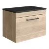 Arezzo Wall Hung Countertop Vanity Unit - Rustic Oak - 600mm with Black Worktop & Matt Black Handle 1 Arezzo Wall Hung Countertop Vanity Unit - Rustic Oak - 600mm with Black Worktop & Matt Black Handle -Wall Hung Vanity Units Shop AZO6WHWMBB p