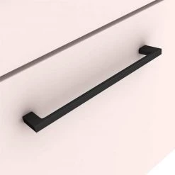 Arezzo Wall Hung Vanity Unit - Matt Pink - 500mm with Matt Black Handle -Wall Hung Vanity Units Shop AZP5WHVBK NEW D1 460