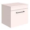Arezzo Wall Hung Countertop Vanity Unit - Matt Pink - 500mm with Matt Black Handle 2 Arezzo Wall Hung Countertop Vanity Unit - Matt Pink - 500mm with Matt Black Handle -Wall Hung Vanity Units Shop AZP5WHWBK p