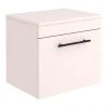 Arezzo Wall Hung Countertop Vanity Unit - Matt Pink - 500mm with Industrial Style Black Handle -Wall Hung Vanity Units Shop AZP5WHWBKIS p