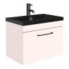 Arezzo Wall Hung Vanity Unit - Matt Pink - 600mm Black Basin 2 Arezzo Wall Hung Vanity Unit - Matt Pink - 600mm Black Basin -Wall Hung Vanity Units Shop AZP6WHVBKB p
