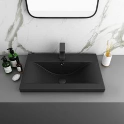 Arezzo Wall Hung Vanity Unit - Matt Pink - 600mm Black Basin with Industrial Style Handle 10 Arezzo Wall Hung Vanity Unit - Matt Pink - 600mm Black Basin with Industrial Style Handle -Wall Hung Vanity Units Shop AZP6WHVBKISB d3 460