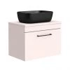 Arezzo Wall Hung Countertop Basin Unit - Pink with Matt Black Handle - 600mm inc. Black Basin 1 Arezzo Wall Hung Countertop Basin Unit - Pink with Matt Black Handle - 600mm inc. Black Basin -Wall Hung Vanity Units Shop AZP6WHWBKB465 p