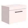 Arezzo Wall Hung Countertop Vanity Unit - Matt Pink - 600mm with Industrial Style Black Handle -Wall Hung Vanity Units Shop AZP6WHWBKIS p