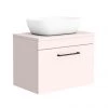 Arezzo Wall Hung Countertop Basin Unit - Pink with Matt Black Handle - 600mm inc. White Basin 1 Arezzo Wall Hung Countertop Basin Unit - Pink with Matt Black Handle - 600mm inc. White Basin -Wall Hung Vanity Units Shop AZP6WHWBKW465 p