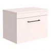 Arezzo Wall Hung Countertop Vanity Unit - Matt Pink - 600mm with Matt Black Handle -Wall Hung Vanity Units Shop AZP6WHWBK p