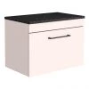 Arezzo Wall Hung Countertop Vanity Unit - Matt Pink - 600mm with Black Worktop & Matt Black Handle 1 Arezzo Wall Hung Countertop Vanity Unit - Matt Pink - 600mm with Black Worktop & Matt Black Handle -Wall Hung Vanity Units Shop AZP6WHWMBB p