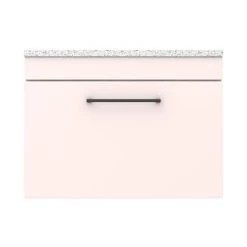 Arezzo Wall Hung Countertop Vanity Unit - Matt Pink - 600mm with White Worktop & Matt Black Handle -Wall Hung Vanity Units Shop AZP6WHWMBW d7 460