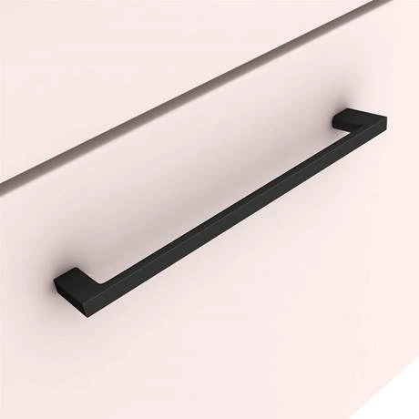 Arezzo Wall Hung Vanity Unit - Matt Pink - 800mm with Matt Black Handle 5 Arezzo Wall Hung Vanity Unit - Matt Pink - 800mm with Matt Black Handle - Image 3