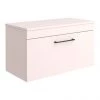 Arezzo Wall Hung Countertop Vanity Unit - Matt Pink - 800mm with Matt Black Handle 1 Arezzo Wall Hung Countertop Vanity Unit - Matt Pink - 800mm with Matt Black Handle -Wall Hung Vanity Units Shop AZP8WHWBK p