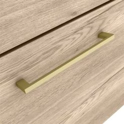 Arezzo Wall Hung Vanity Unit - Rustic Oak - 500mm with Brushed Brass Handle 11 Arezzo Wall Hung Vanity Unit - Rustic Oak - 500mm with Brushed Brass Handle -Wall Hung Vanity Units Shop AZRO5WHVBB d3 460