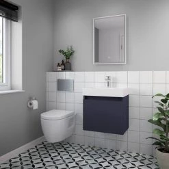 Arezzo Slim Wall Hung Vanity Unit - Matt Blue - 500 x 300mm 7 Arezzo Slim Wall Hung Vanity Unit - Matt Blue - 500 x 300mm -Wall Hung Vanity Units Shop AZS5BLU d2 460