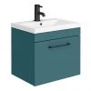 Arezzo Wall Hung Vanity Unit - Matt Green - 500mm 1-Drawer with Matt Black Handle 1 Arezzo Wall Hung Vanity Unit - Matt Green - 500mm 1-Drawer with Matt Black Handle -Wall Hung Vanity Units Shop AZTG5WHVBK p