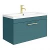 Arezzo Wall Hung Vanity Unit - Matt Green - 800mm with Brushed Brass Handle 2 Arezzo Wall Hung Vanity Unit - Matt Green - 800mm with Brushed Brass Handle -Wall Hung Vanity Units Shop AZTG8WHVBB p