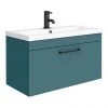 Arezzo Wall Hung Vanity Unit - Matt Green - 800mm with Matt Black Handle 2 Arezzo Wall Hung Vanity Unit - Matt Green - 800mm with Matt Black Handle -Wall Hung Vanity Units Shop AZTG8WHVBK p