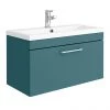 Arezzo Wall Hung Vanity Unit - Matt Green - 800mm with Chrome Handle 2 Arezzo Wall Hung Vanity Unit - Matt Green - 800mm with Chrome Handle -Wall Hung Vanity Units Shop AZTG8WHVCH p