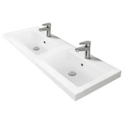 Arezzo Matt Blue Wall Hung Double Basin Vanity Unit (1205mm w. Brushed Brass Handles) 10 Arezzo Matt Blue Wall Hung Double Basin Vanity Unit (1205mm w. Brushed Brass Handles) -Wall Hung Vanity Units Shop AZWH12BBR1D d3 460