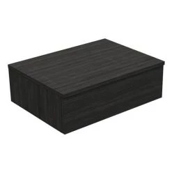 Brooklyn Floating Basin Shelf with Drawer - Black - 600mm incl. Oval Basin -Wall Hung Vanity Units Shop BCTBLK6B2 n d6 460