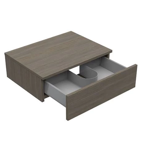 Brooklyn Floating Basin Shelf with Drawer - Grey Avola - 600mm inc. Round Basin 4 Brooklyn Floating Basin Shelf with Drawer - Grey Avola - 600mm inc. Round Basin - Image 2