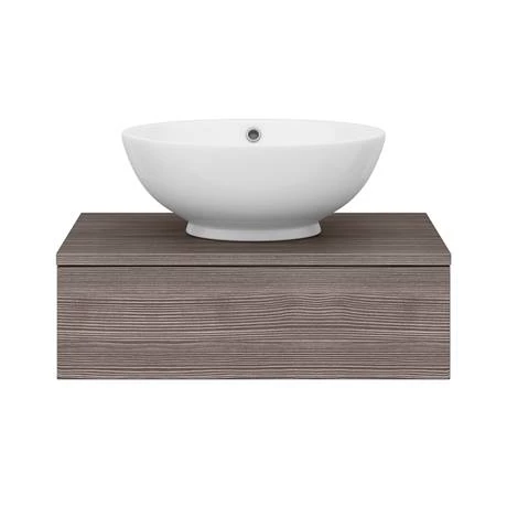 Brooklyn Floating Basin Shelf with Drawer - Grey Avola - 600mm inc. Round Basin 8 Brooklyn Floating Basin Shelf with Drawer - Grey Avola - 600mm inc. Round Basin - Image 6