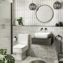 Brooklyn Wall Hung Countertop Basin Shelf with Drawer - Black - 600 x 450mm 10 Brooklyn Wall Hung Countertop Basin Shelf with Drawer - Black - 600 x 450mm -Wall Hung Vanity Units Shop BCTHB6 d3 460