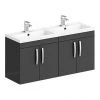 Brooklyn 1205mm Gloss Grey Wall Hung 4 Door Double Basin Vanity Unit 2 Brooklyn 1205mm Gloss Grey Wall Hung 4 Door Double Basin Vanity Unit -Wall Hung Vanity Units Shop BWH12GG2D np