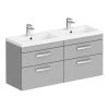 Brooklyn 1205mm Grey Mist Wall Hung 4 Drawer Double Basin Vanity Unit 2 Brooklyn 1205mm Grey Mist Wall Hung 4 Drawer Double Basin Vanity Unit -Wall Hung Vanity Units Shop BWH12GM4D np