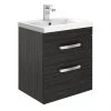 Brooklyn 500mm Black 2 Drawer Wall Hung Vanity Unit 2 Brooklyn 500mm Black 2 Drawer Wall Hung Vanity Unit -Wall Hung Vanity Units Shop BWH5B2D p