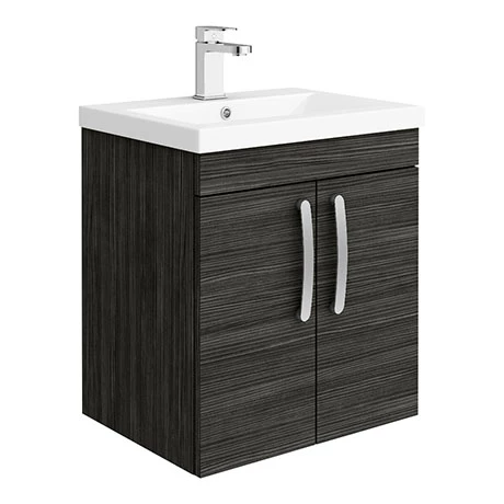 Brooklyn 500mm Black 2 Door Wall Hung Vanity Unit 3 Brooklyn 500mm Black 2 Door Wall Hung Vanity Unit