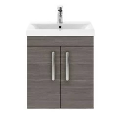 Brooklyn 500mm Grey Avola 2 Door Wall Hung Vanity Unit -Wall Hung Vanity Units Shop BWH5GA nd1 460