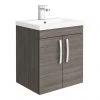 Brooklyn 500mm Grey Avola 2 Door Wall Hung Vanity Unit -Wall Hung Vanity Units Shop BWH5GA np