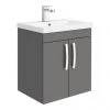 Brooklyn 500mm Gloss Grey 2 Door Wall Hung Vanity Unit -Wall Hung Vanity Units Shop BWH5GG n p