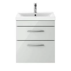 Brooklyn 500mm Grey Mist 2 Drawer Wall Hung Vanity Unit 10 Brooklyn 500mm Grey Mist 2 Drawer Wall Hung Vanity Unit -Wall Hung Vanity Units Shop BWH5GM2D d3 460
