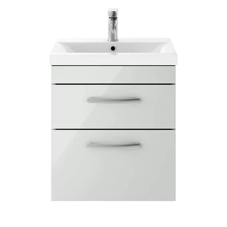 Brooklyn 500mm Grey Mist 2 Drawer Wall Hung Vanity Unit 6 Brooklyn 500mm Grey Mist 2 Drawer Wall Hung Vanity Unit - Image 4
