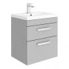 Brooklyn 500mm Grey Mist 2 Drawer Wall Hung Vanity Unit 2 Brooklyn 500mm Grey Mist 2 Drawer Wall Hung Vanity Unit -Wall Hung Vanity Units Shop BWH5GM2D n p