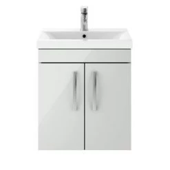 Brooklyn 500mm Grey Mist 2 Door Wall Hung Vanity Unit -Wall Hung Vanity Units Shop BWH5GM d3 460