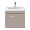 Brooklyn 500mm Stone Grey Wall Hung Vanity Unit - Single Drawer -Wall Hung Vanity Units Shop BWH5SG p