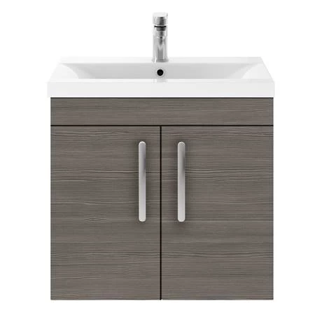 Brooklyn 600mm Grey Avola 2 Door Wall Hung Vanity Unit 7 Brooklyn 600mm Grey Avola 2 Door Wall Hung Vanity Unit - Image 5