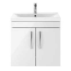 Brooklyn 600mm Gloss White 2 Door Wall Hung Vanity Unit -Wall Hung Vanity Units Shop BWH6GW d4 460