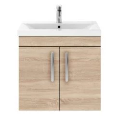 Brooklyn 600mm Natural Oak 2 Door Wall Hung Vanity Unit 9 Brooklyn 600mm Natural Oak 2 Door Wall Hung Vanity Unit -Wall Hung Vanity Units Shop BWH6N n d5 460