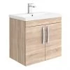 Brooklyn 600mm Natural Oak 2 Door Wall Hung Vanity Unit -Wall Hung Vanity Units Shop BWH6N n prod