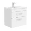 Brooklyn 600mm White Gloss 2 Drawer Wall Hung Vanity Unit 2 Brooklyn 600mm White Gloss 2 Drawer Wall Hung Vanity Unit -Wall Hung Vanity Units Shop BWH6W2D np