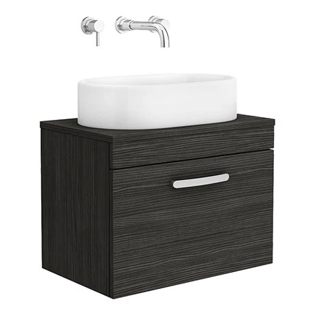 Brooklyn Wall Hung Countertop Basin Unit - Black - 605mm incl. Basin 3 Brooklyn Wall Hung Countertop Basin Unit - Black - 605mm incl. Basin