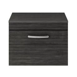 Brooklyn Wall Hung Countertop Vanity Unit - Black - 605mm -Wall Hung Vanity Units Shop BWH6WTB d1 460