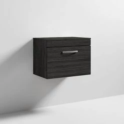 Brooklyn Wall Hung Countertop Vanity Unit - Black - 605mm -Wall Hung Vanity Units Shop BWH6WTB d5 460