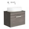 Brooklyn Wall Hung Countertop Basin Unit - Grey Avola - 605mm inc. Basin -Wall Hung Vanity Units Shop BWH6WTG VES131 np