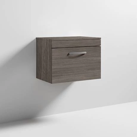 Brooklyn Wall Hung Countertop Vanity Unit - Grey Avola - 605mm with Chrome Handle 6 Brooklyn Wall Hung Countertop Vanity Unit - Grey Avola - 605mm with Chrome Handle - Image 4