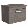 Brooklyn Wall Hung Countertop Vanity Unit - Grey Avola - 605mm with Chrome Handle -Wall Hung Vanity Units Shop BWH6WTG p