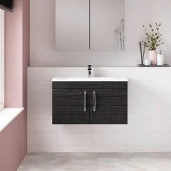 Brooklyn 800mm Black 2 Door Wall Hung Vanity Unit 10 Brooklyn 800mm Black 2 Door Wall Hung Vanity Unit -Wall Hung Vanity Units Shop BWH82DBLK d3 460